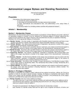Bylaws - The Astronomical League