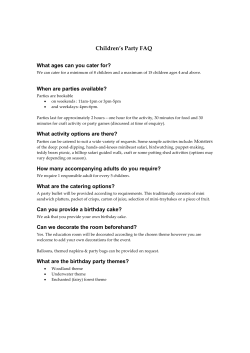 Children`s Party FAQ