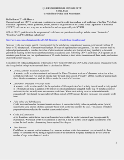 QCC Credit Hour Policy and Procedures