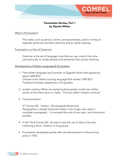 Punctuation Review, Part 1 by Glynnis Whiter