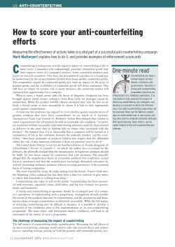 How to score your anti-counterfeiting efforts