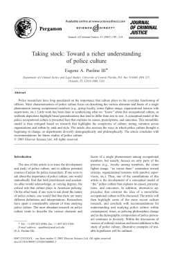 Toward a richer understanding of police culture - 44