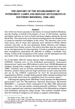 the history of the establishment of internment camps and rerjgee