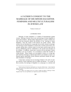 consent of the father to marriage of his minor daughter: feminism