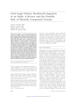 Fatal Large-Volume Mouthwash Ingestion in an Adult: A