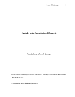 Strategies for the Reconstitution of Chromatin