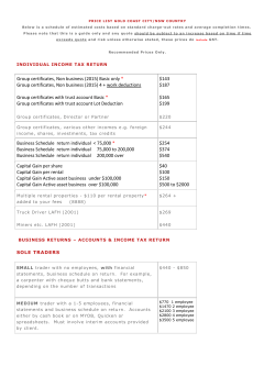 Accountants Price List 2016