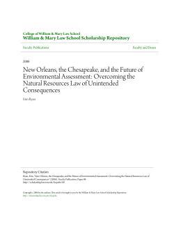 New Orleans, the Chesapeake, and the Future of Environmental