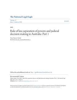 Rule of law, separation of powers and judicial decision making in