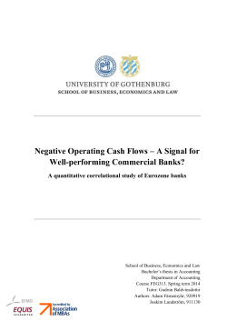 Negative Operating Cash Flows &ndash; A Signal for Well