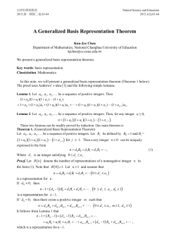 A Generalized Basis Representation Theorem