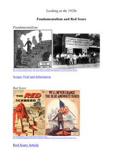 Looking at the 1920s Fundamentalism and Red Scare