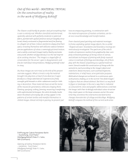 Out of this world &ndash; MATERIAL TRIVIAL On the construction of reality