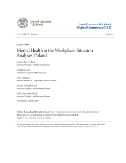 Mental Health in the Workplace: Situation Analyses, Poland