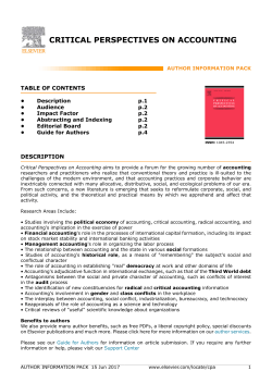 critical perspectives on accounting