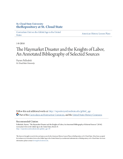 The Haymarket Disaster and the Knights of Labor, An Annotated