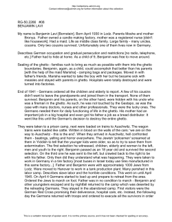 RG-50.2266 #08 BENJAMIN LAVI My name is Benjamin Lavi