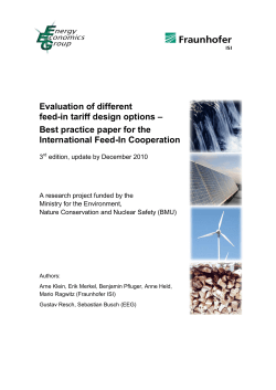 Evaluation of different feed-in tariff design options–Best practice