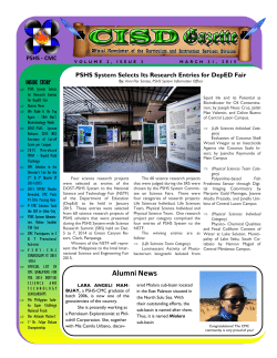 CISD Gazette Vol.2 3rd Issue(SY-2014-2015) - PSHS