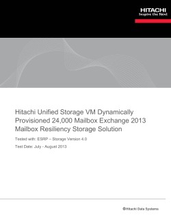 Hitachi Unified Storage VM Dynamically Provisioned 24000 Mailbox