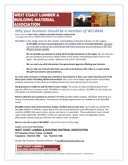 Why your business should be a member of WCLBMA WEST COAST