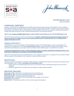 2015 BSA Marathon Team FUNDRAISING COMMITMENT