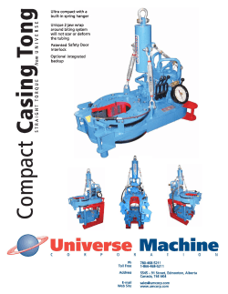 Compact Casing Tong Brochure - Universe Machine Corporation