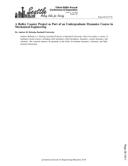 A Roller Coaster Project as Part of an Undergraduate Dynamics