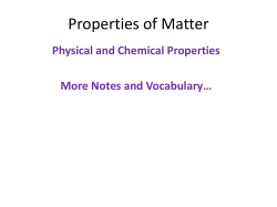 Physical Properties of Matter Vocab