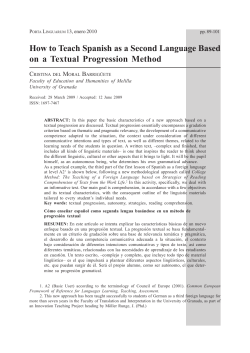 How To Teach Spanish As A Second Language Based On A Textual