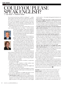 COULD YOU PLEASE SPEAK ENGLISH?