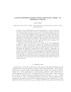 GALOIS REPRESENTATIONS FROM PRE