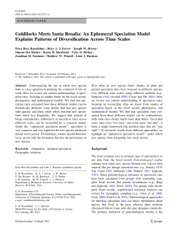 Goldilocks Meets Santa Rosalia: An Ephemeral Speciation Model