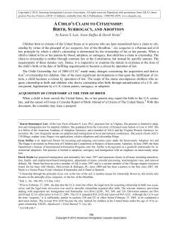 A Child`s Claim to Citizenship: Birth, Surrogacy and