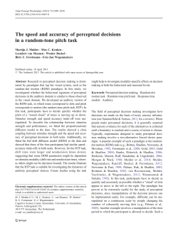 The speed and accuracy of perceptual decisions in a random