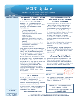 IACUC Update - The University of Texas at Austin