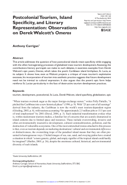 Postcolonial Tourism, Island Specificity, and Literary