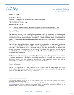 S Corporation Distributions