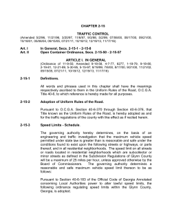 Ordinance Chapter 2-15 - - Traffic Control