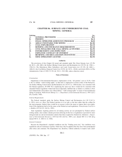 CHAPTER 86. SURFACE AND UNDERGROUND COAL MINING