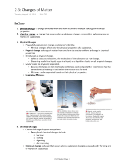 2-3: Changes of Matter