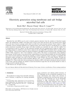 Electricity generation using membrane and salt bridge microbial fuel