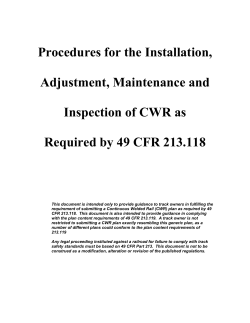 CWR Generic Plan - FRA Safety Data