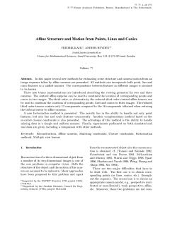 Affine Structure and Motion from Points, Lines and Conics