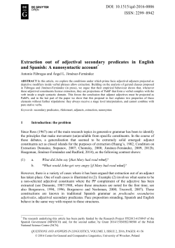 Extraction out of adjectival secondary predicates in English and