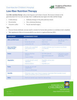 Low-fiber Nutrition Therapy