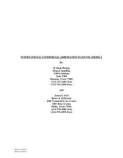 INTERNATIONAL COMMERCIAL ARBITRATION IN SOUTH