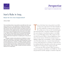 Iran`s Role in Iraq: Room for Cooperation?