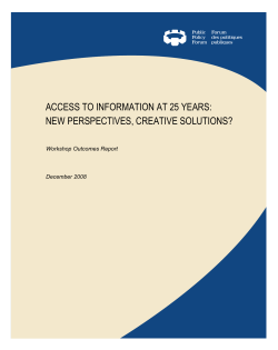 access to information at 25 years: new perspectives, creative