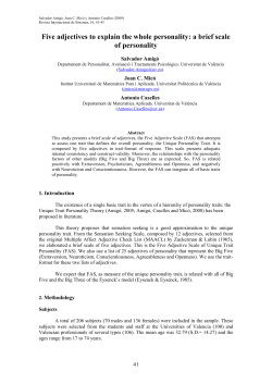 five adjectives to explain the whole personality: a brief scale of